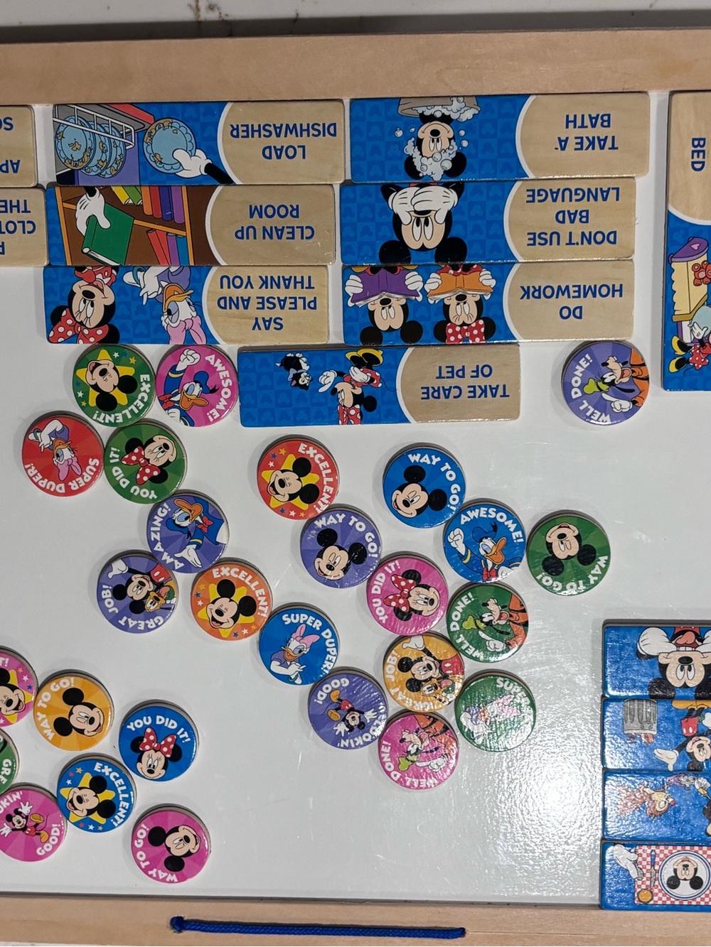 Magnetic wooden responsibility / chore chart Disney